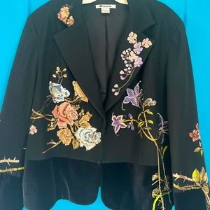 Nygard wool and velvet jacket with custom embroidery. Size XL but fits like XXL.
